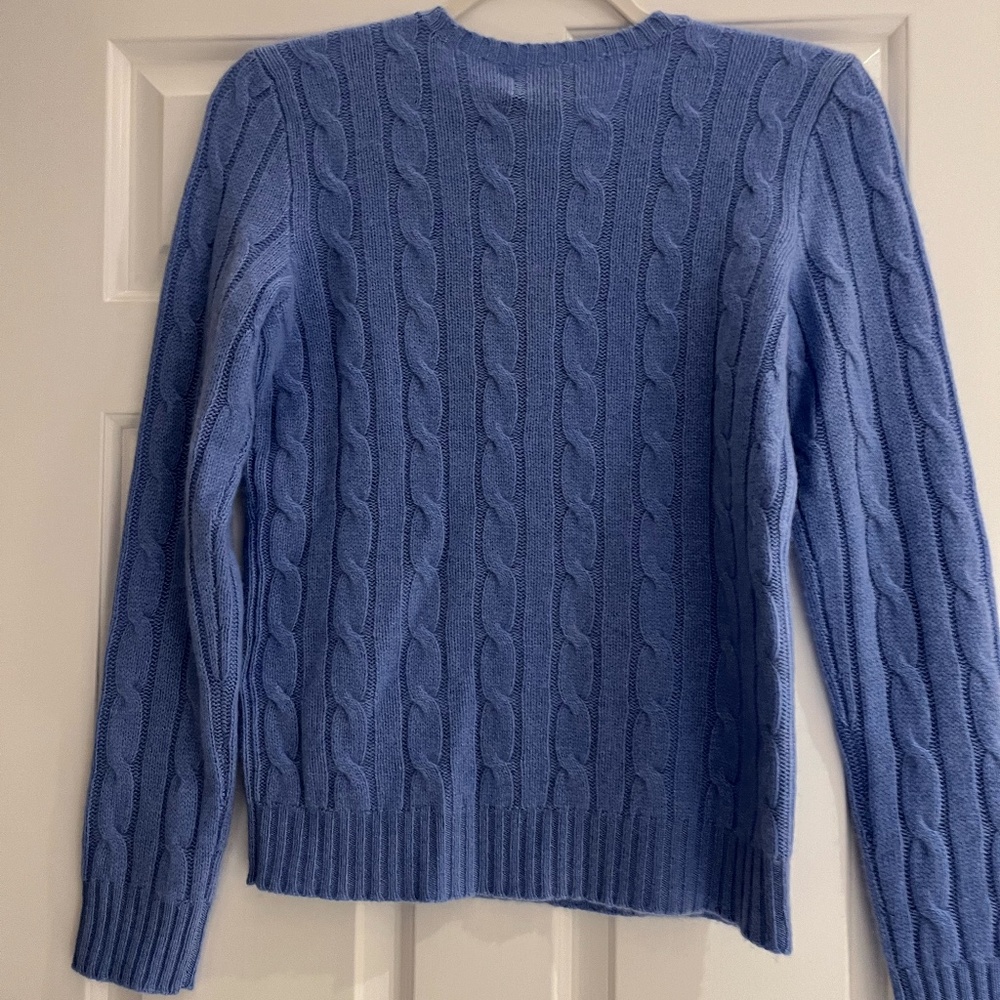 Polo Ralph Lauren Blue Cable Knit Cashmere Sweater - Size Small - New With Tags - Picture 3 of 8
